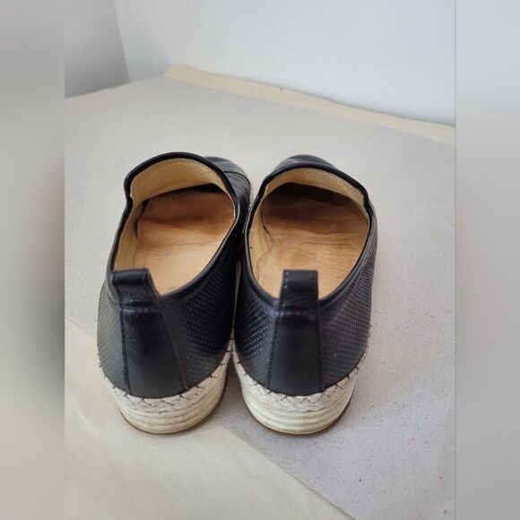 Paul Green Joaquin Espadrille Slip On Loafer Perforated Leather Black Women 6.5 - Picture 4 of 10